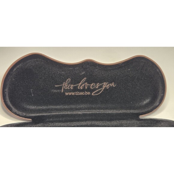 Theo Eyewear Case Only Sunglasses Eyeglasses Hard Clamshell  Brown - Picture 1 of 8